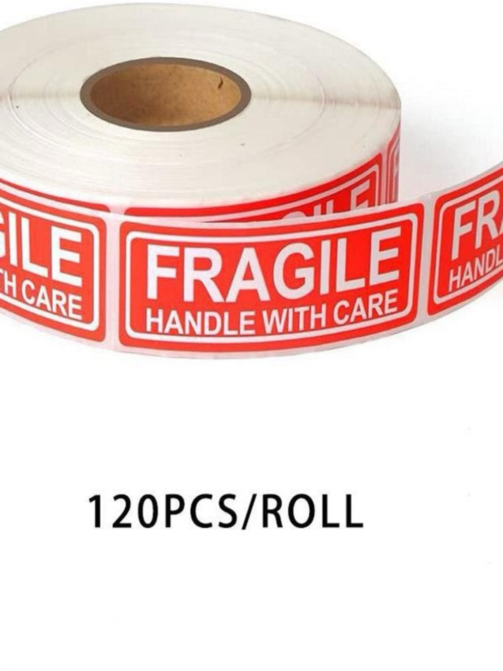 Fragile Handle With Care Warning Labels Roll - Red